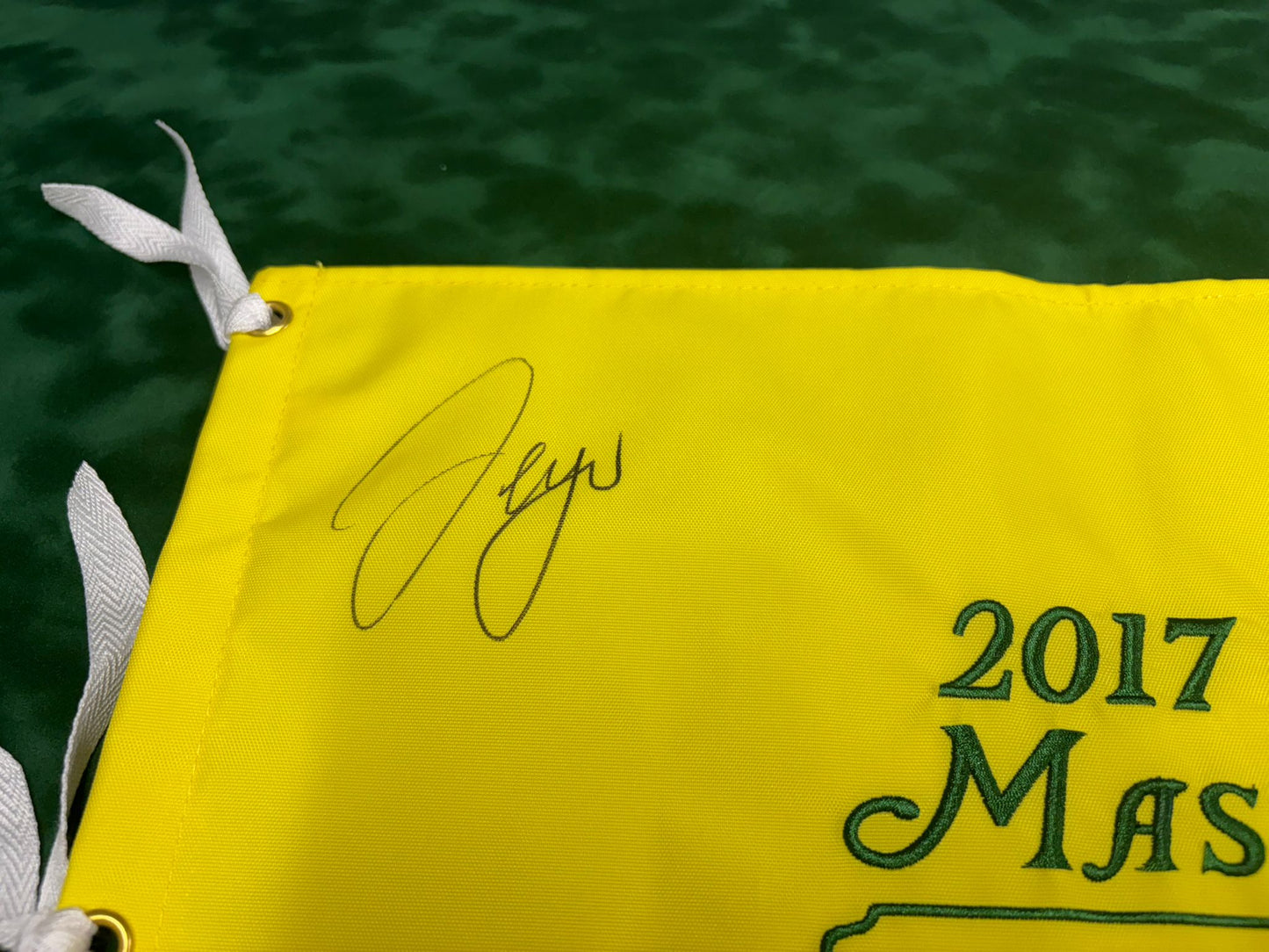 Sergio García Winner Signed 2017 Masters Golf Pin Flag + Dealer COA