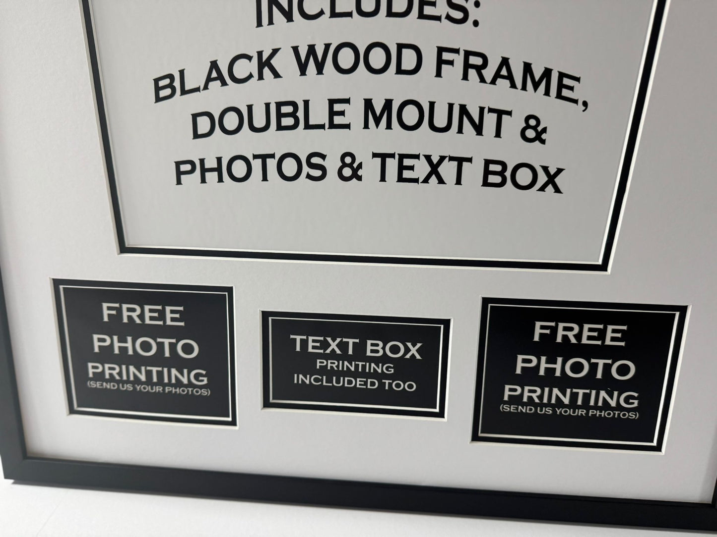 Football Shirt DIY Framing Kit 'Iconic' inc Dbl Mount, Text Box & Photos