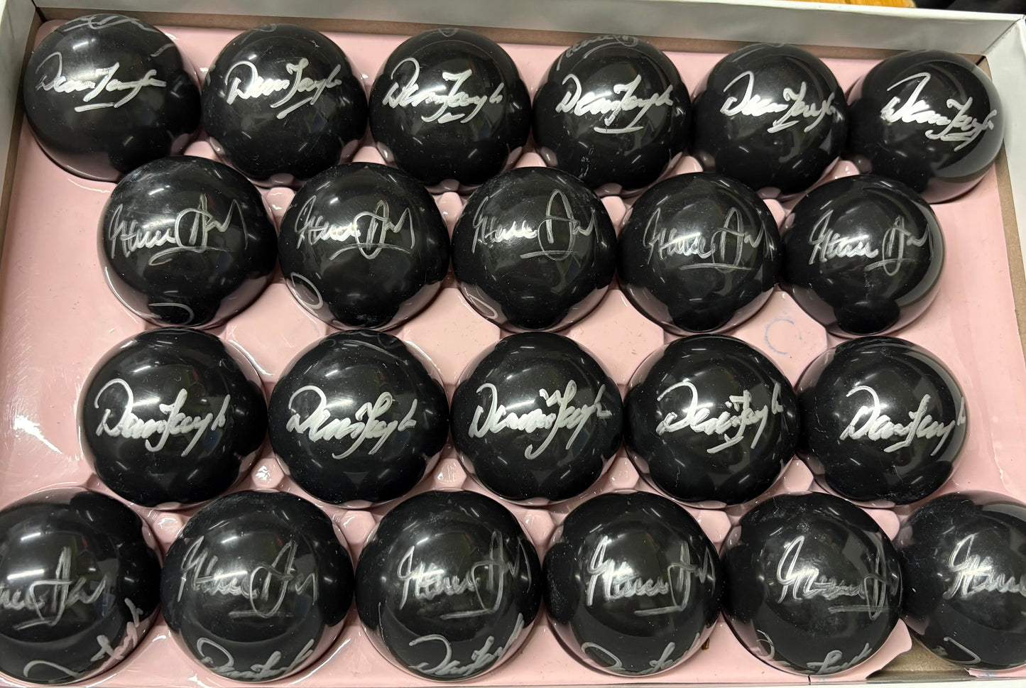Snooker Legends Dennis Taylor & Steve Davis Signed Black Snooker Ball + Cert