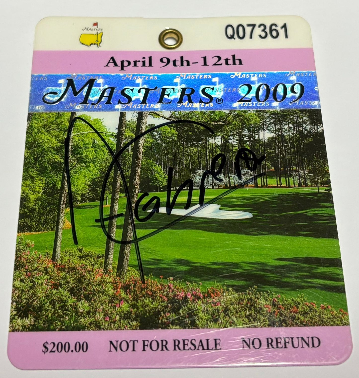 2009 Augusta Masters Ticket Signed by Winner Ángel Cabrera + Dealer COA