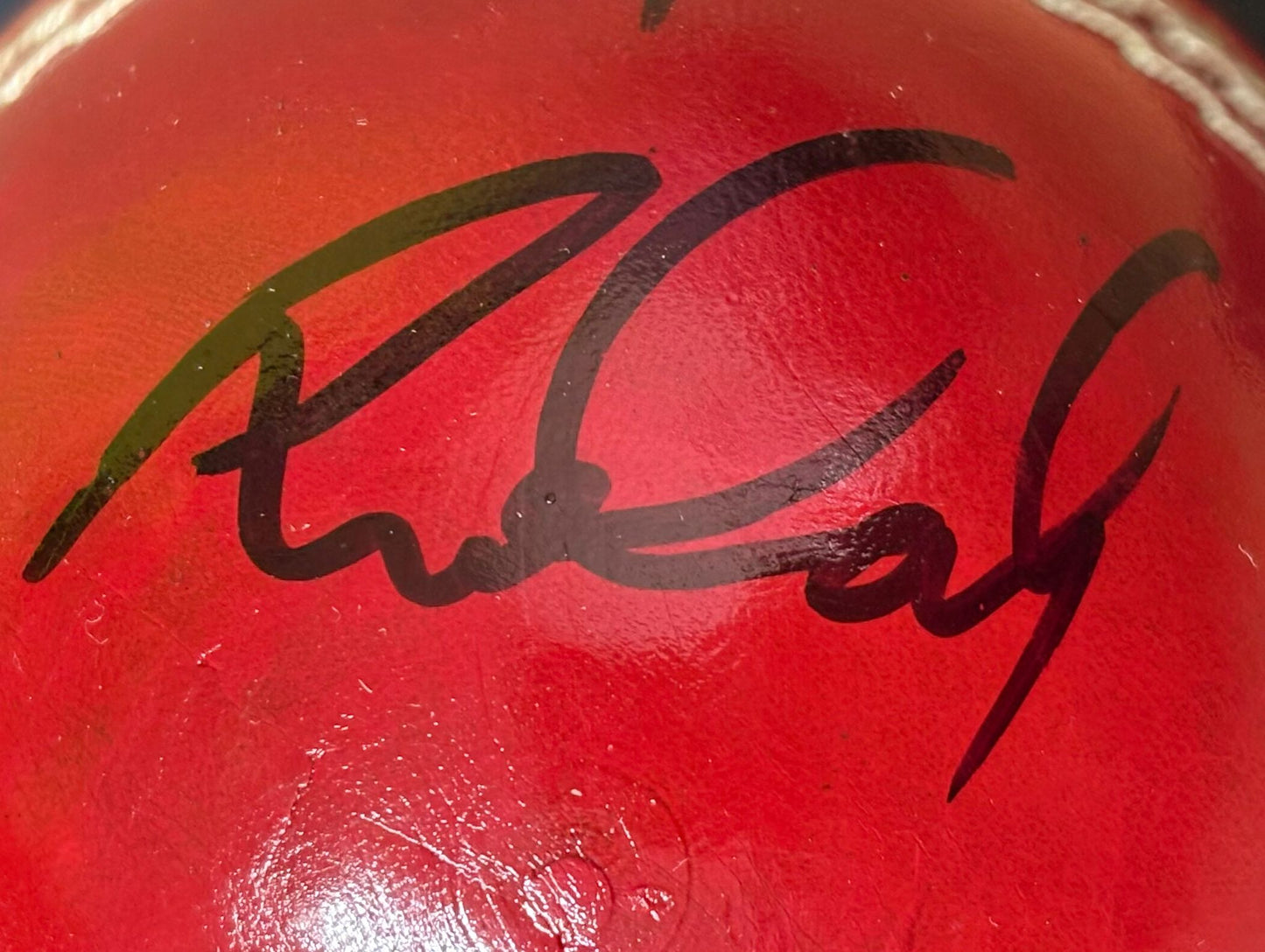 England Cricket Bowler Sam Cook Signed Red Cricket Ball + Dealer COA