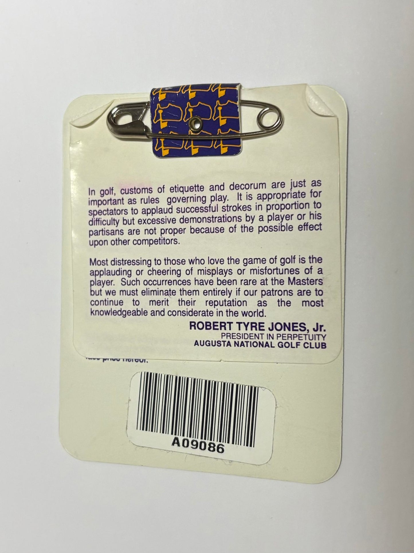 1994 Iridescent Augusta Masters Ticket Signed by Winner José María Olazábal + Dealer COA