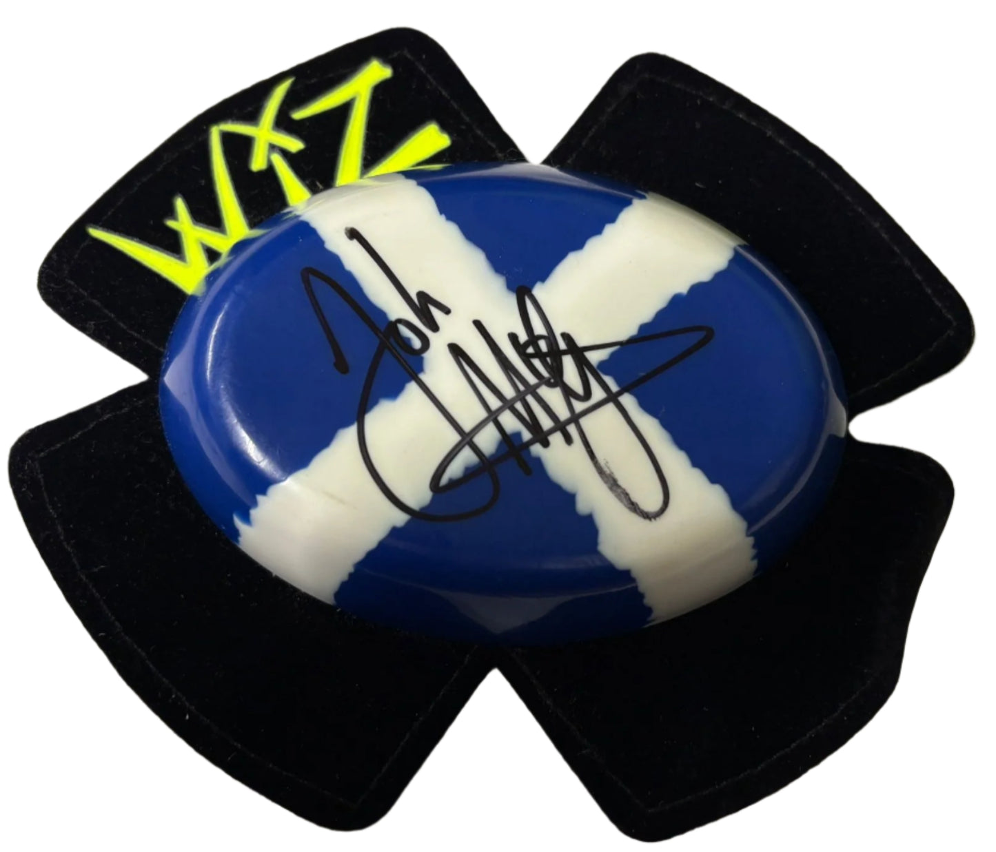John McGuinness MotoGP Racer & Isle of Man TT Specialist Signed Scottish Flag Knee Slider + Cert