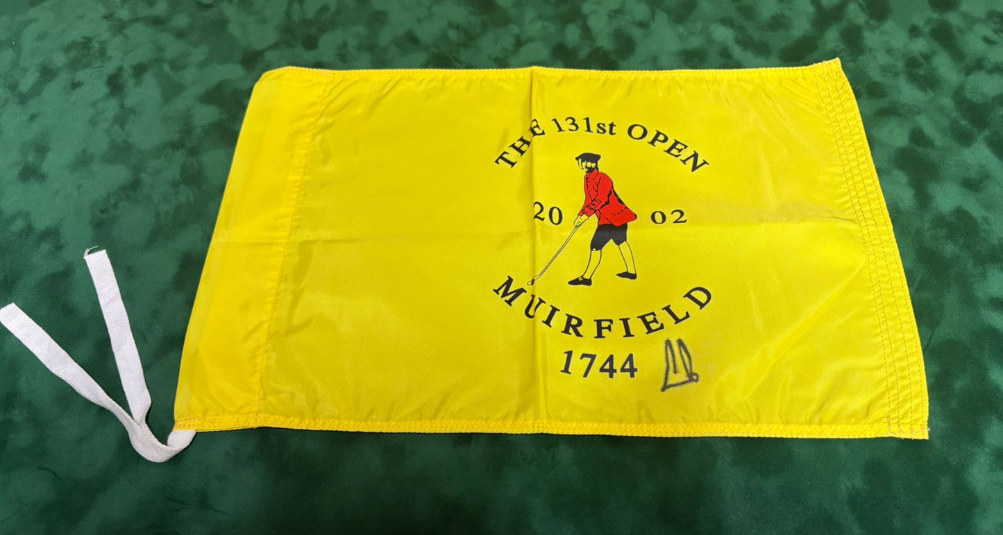 Ernie Els 2002 Open Champion Signed Muirfield Course Flown Golf Flag + Dealer COA