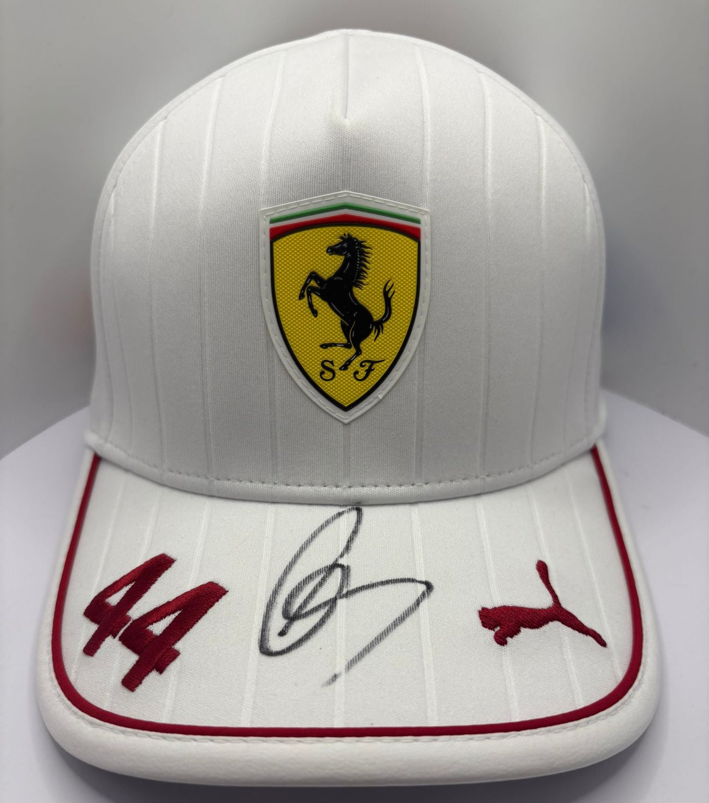 Formula One Racing Legend Sir Lewis Hamilton Signed Scuderia Ferrari F1 Cap + COA