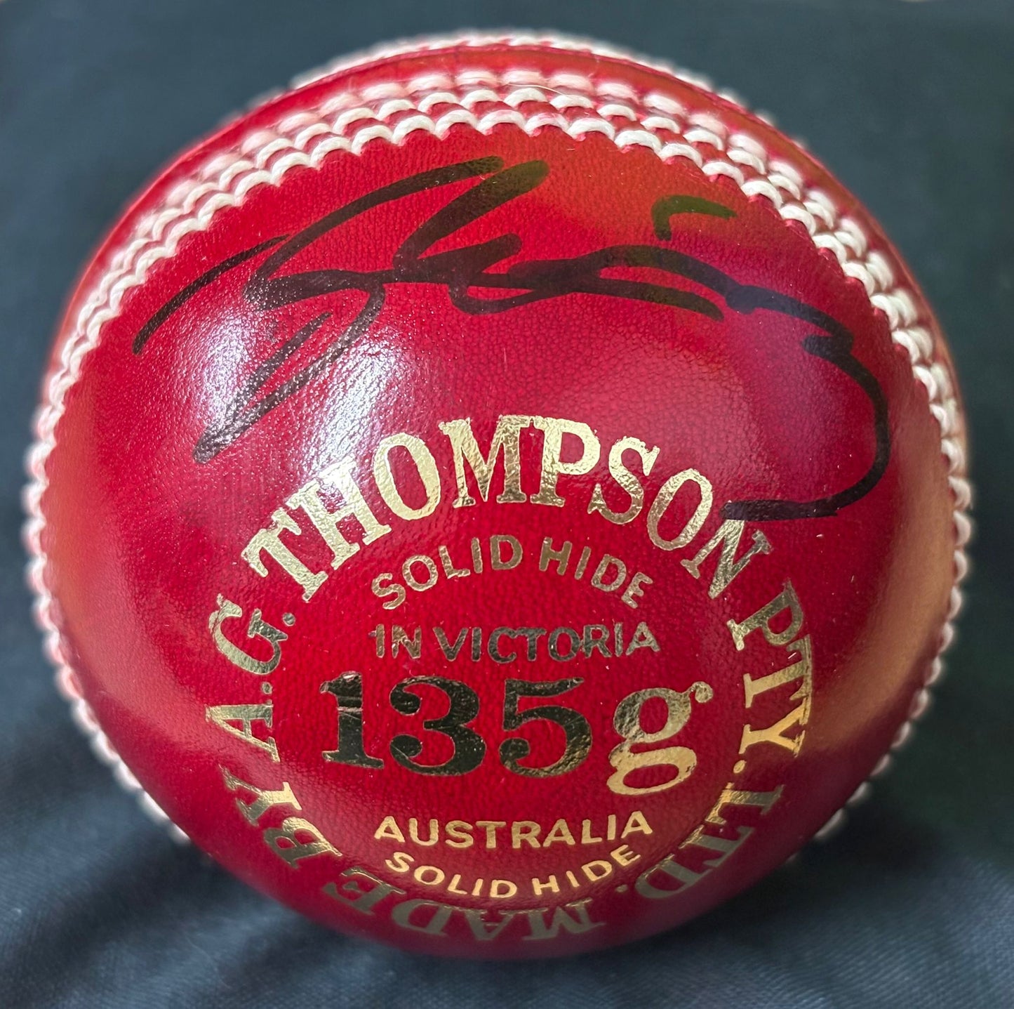 England & Somerset Cricketer Shoaib Bashir Signed Red Cricket Ball + Dealer COA
