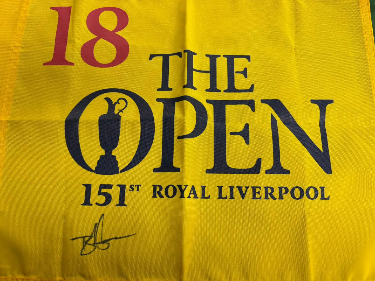 151st Open at Royal Liverpool Golf Flag Signed by Winner Brian Harman + Dealer COA