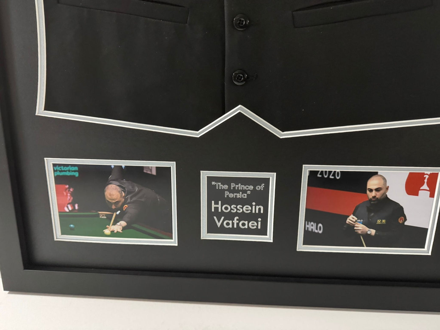 ‘The Prince of Persia’ Hossein Vafaei Signed & Framed Snooker Waistcoat + COA