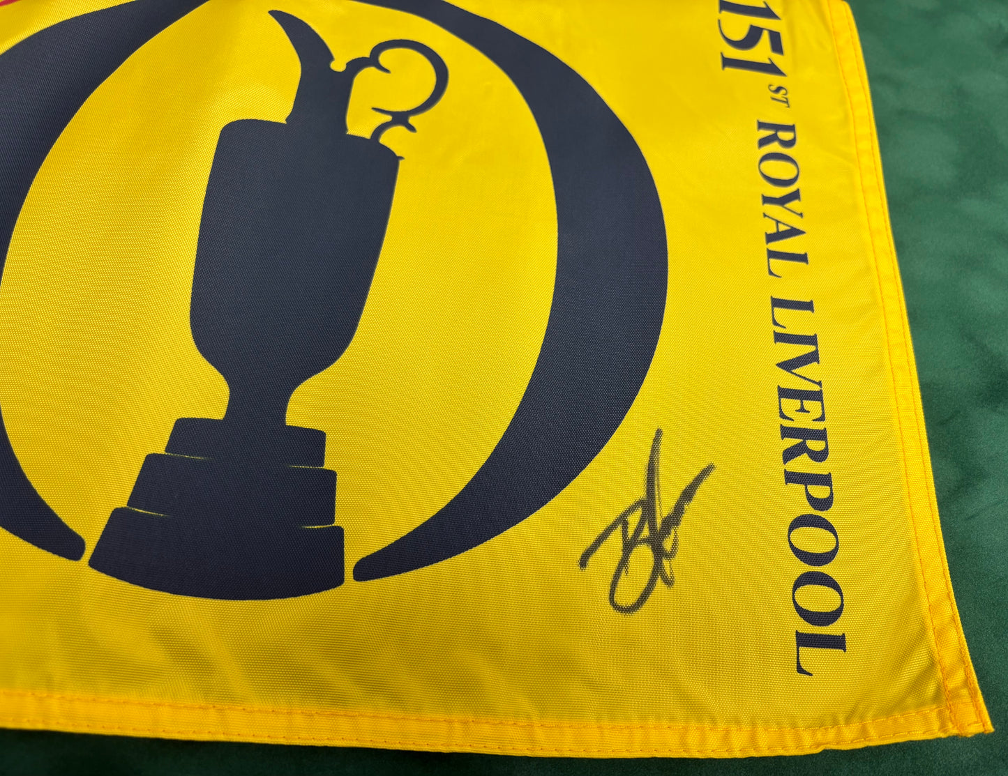 Winner Brian Harman Signed 151st Open at Royal Liverpool Golf Flag + Cert