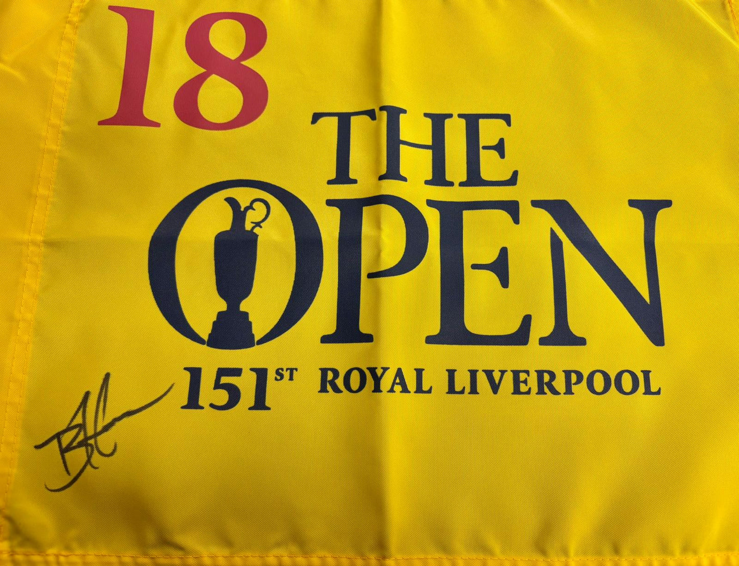 151st Open at Royal Liverpool Golf Flag Signed by Winner Brian Harman + Dealer COA