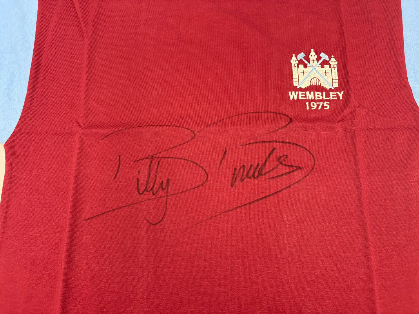 Billy Bonds West Ham Legend Signed Wembley 1975 FA Cup Final Retro Football Shirt + COA