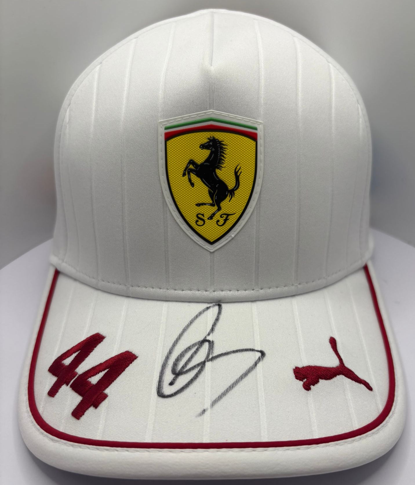 Formula One Racing Legend Sir Lewis Hamilton Signed Scuderia Ferrari F1 Cap + COA