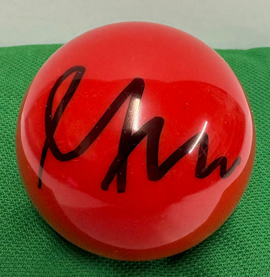 Mitchell Mann Signed RED Snooker Ball + Dealer COA