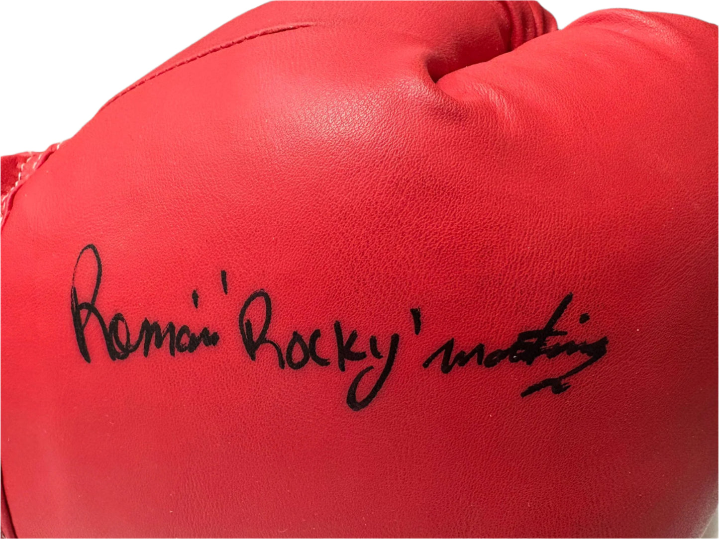 Román 'Rocky' Martínez Super Featherweight Boxer Signed Red Lonsdale Boxing Glove + Cert