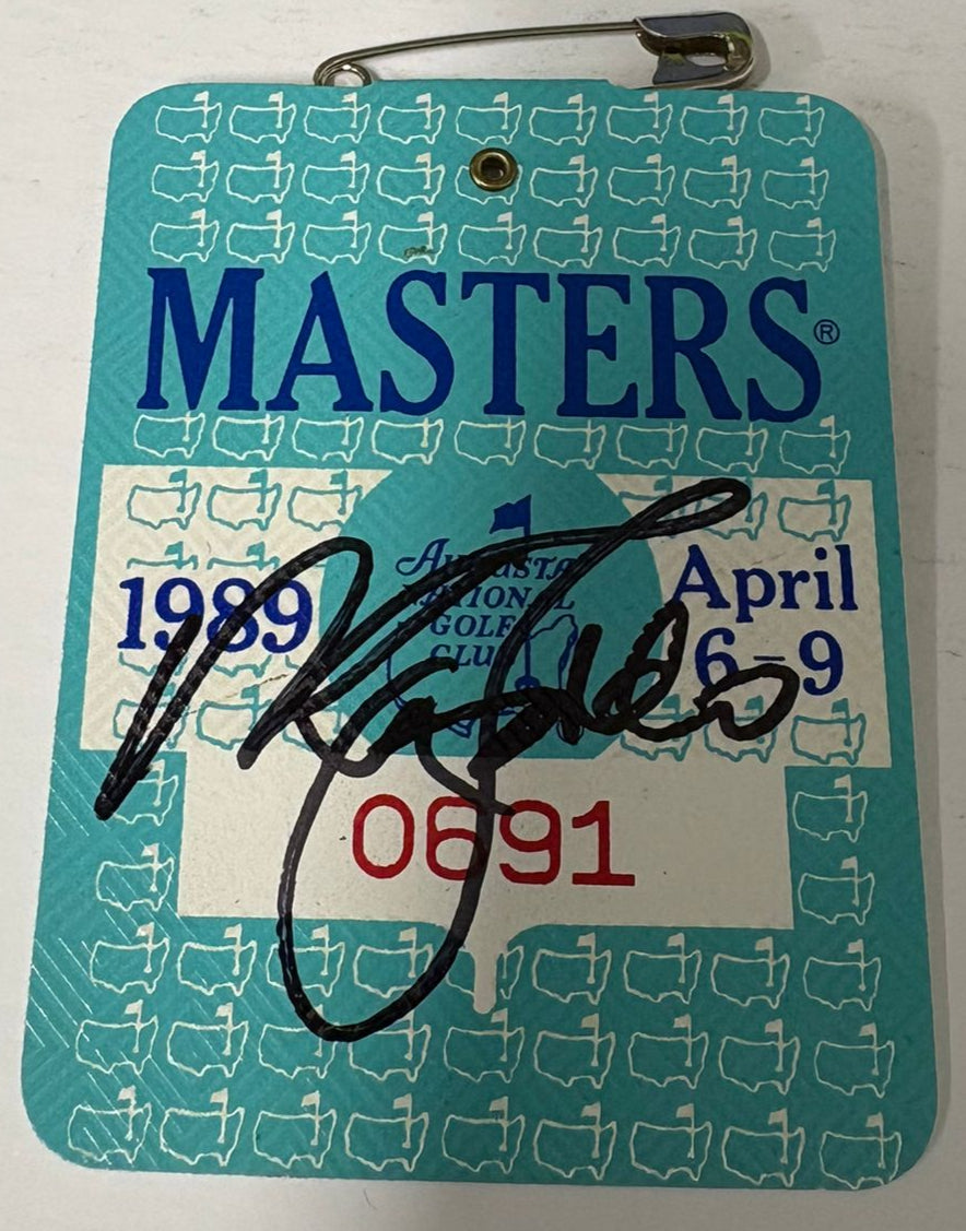 1989 Augusta Masters Ticket Signed by Winner Sir Nick Faldo + Dealer COA