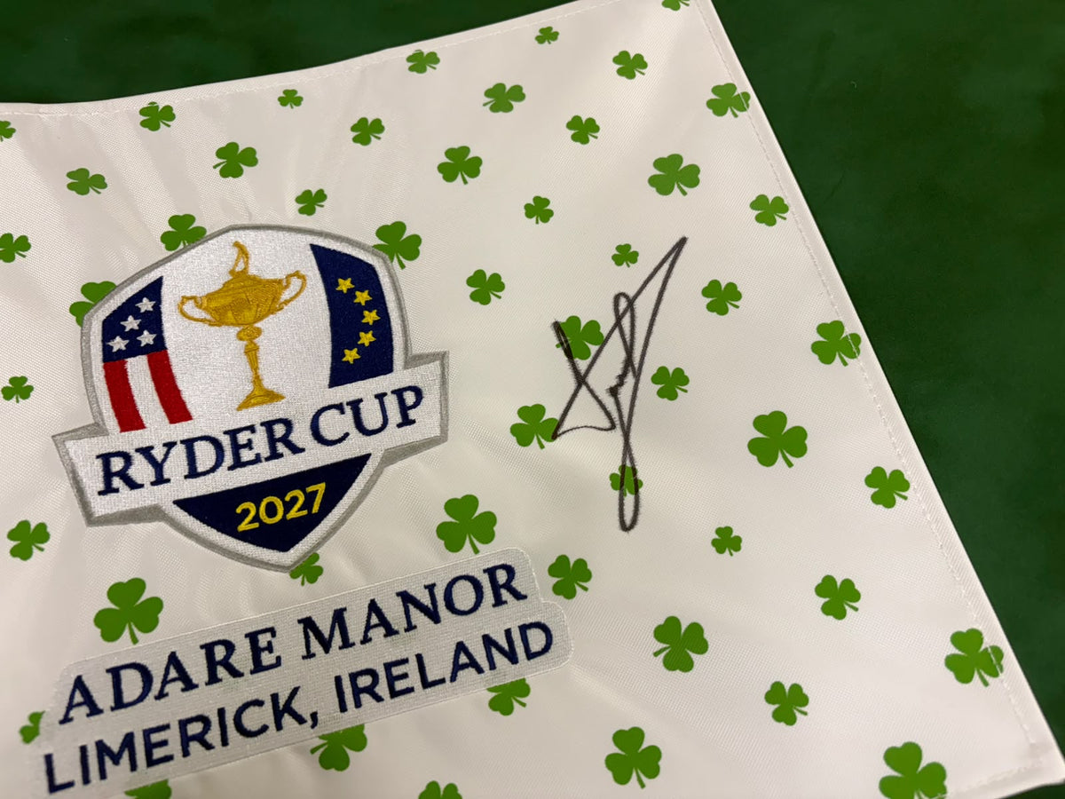 Luke Donald Signed 2027 Ryder Cup @ Adare Manor (Ireland) Golf Pin Flag + COA