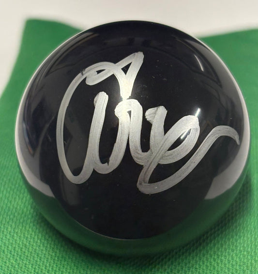 John Parrott Signed BLACK Snooker Ball + Dealer COA