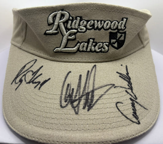 Love III, Floyd, Wadkins & Stadler Signed Ridgewood Lakes Golf Visor (Dec 2005)+ Dealer COA