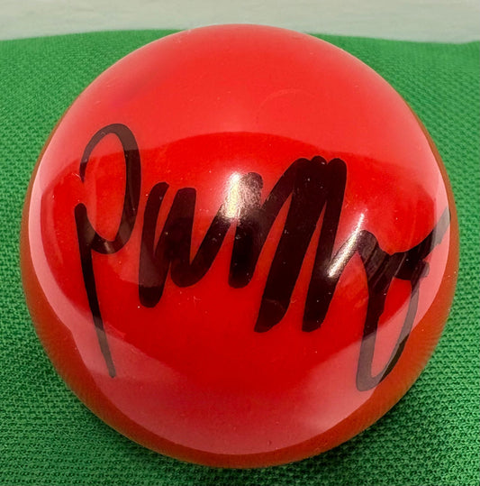 Paul Deanville Signed RED Snooker Ball + Dealer COA