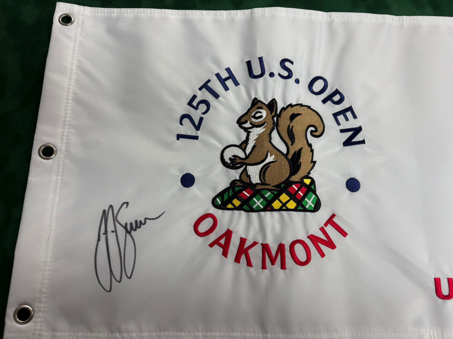 125th US Open at Oakmont Golf Flag Signed by Winner JJ Spaun + Dealer COA
