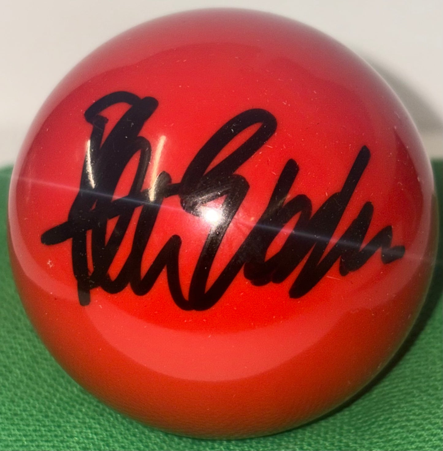 Peter Ebdon Signed Full Size Red Snooker Ball + Dealer COA