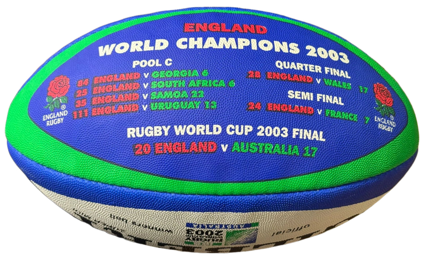 Martin Johnson 2003 England Rugby World Cup Captain Signed Rare Official Winners Rugby Ball + COA
