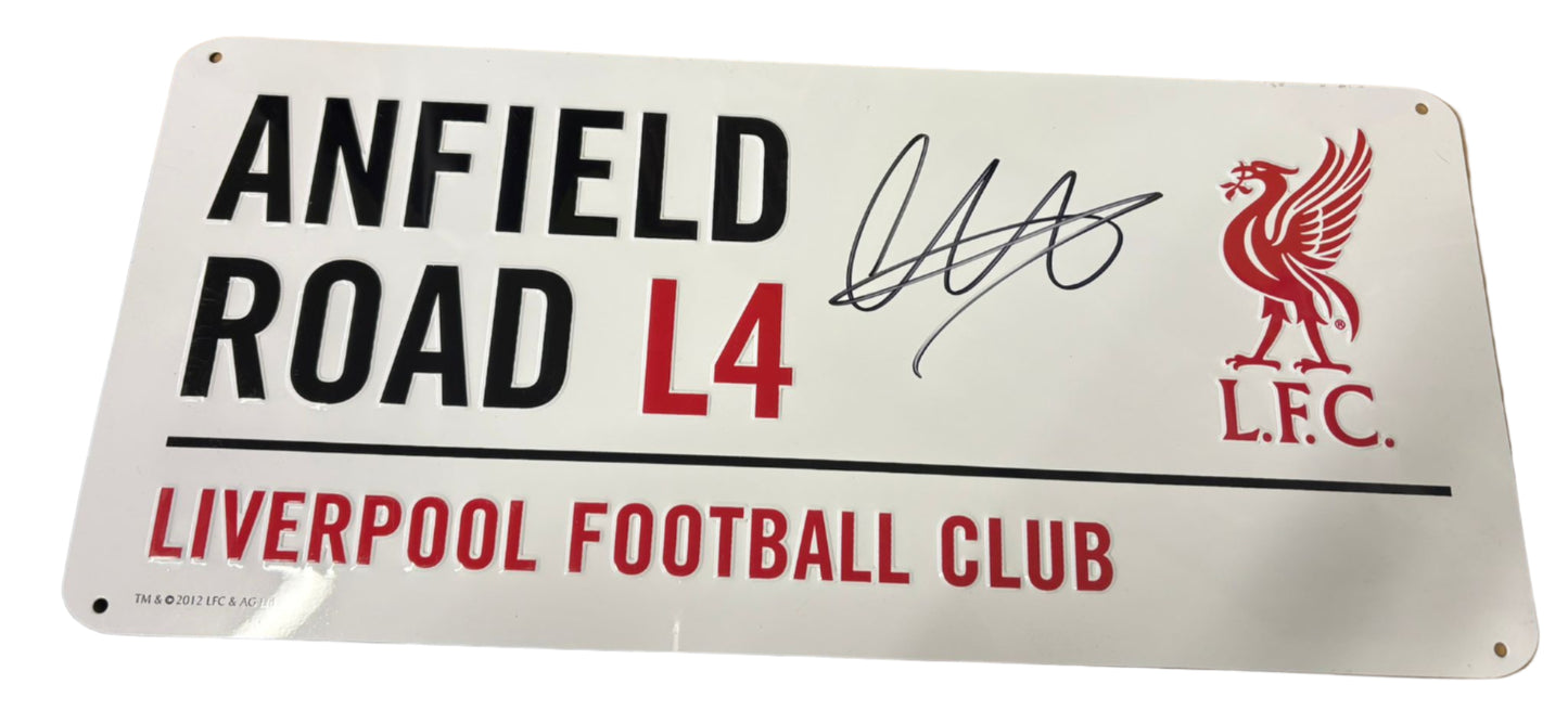 Trent Alexander-Arnold Signed White Liverpool FC Anfield Road Football Street Sign + Cert