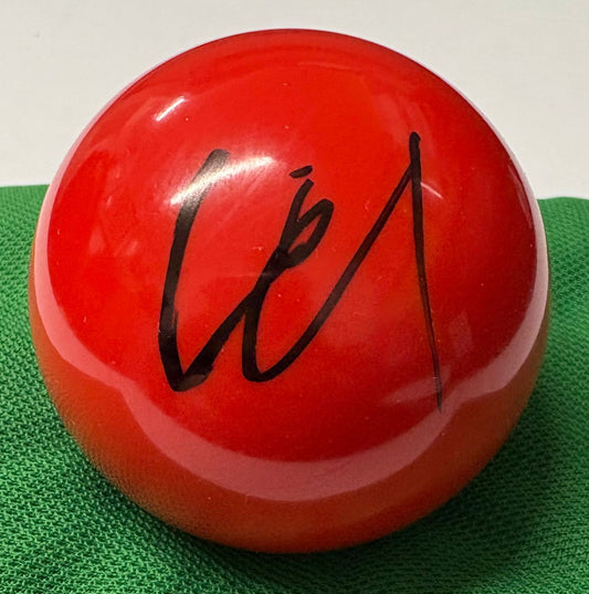 Lei Peifan Signed Red Snooker Ball + Dealer COA