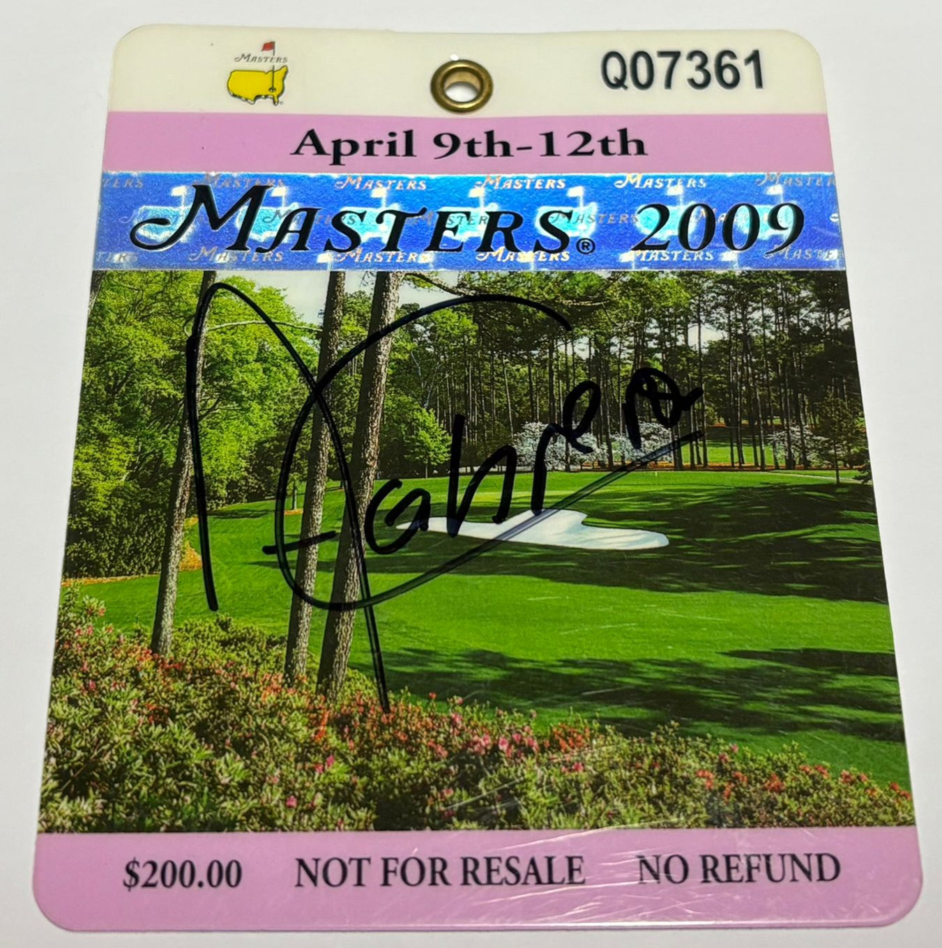 2009 Augusta Masters Ticket Signed by Winner Ángel Cabrera + Dealer COA