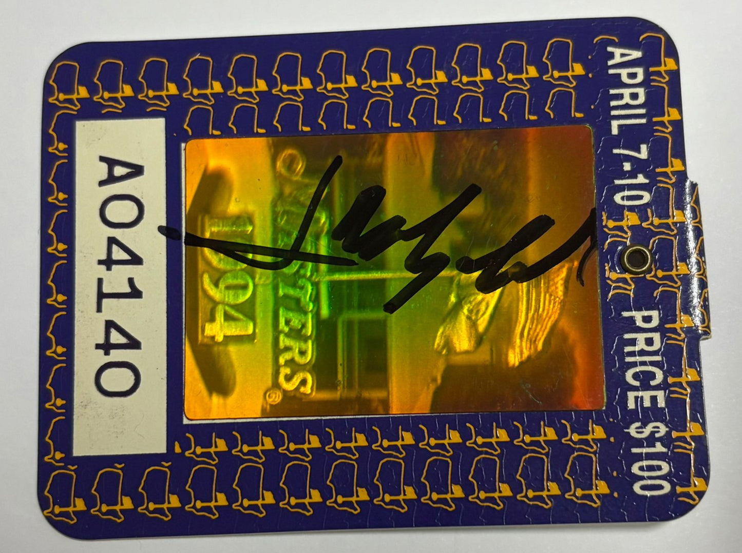 1994 Iridescent Augusta Masters Ticket Signed by Winner José María Olazábal + Dealer COA