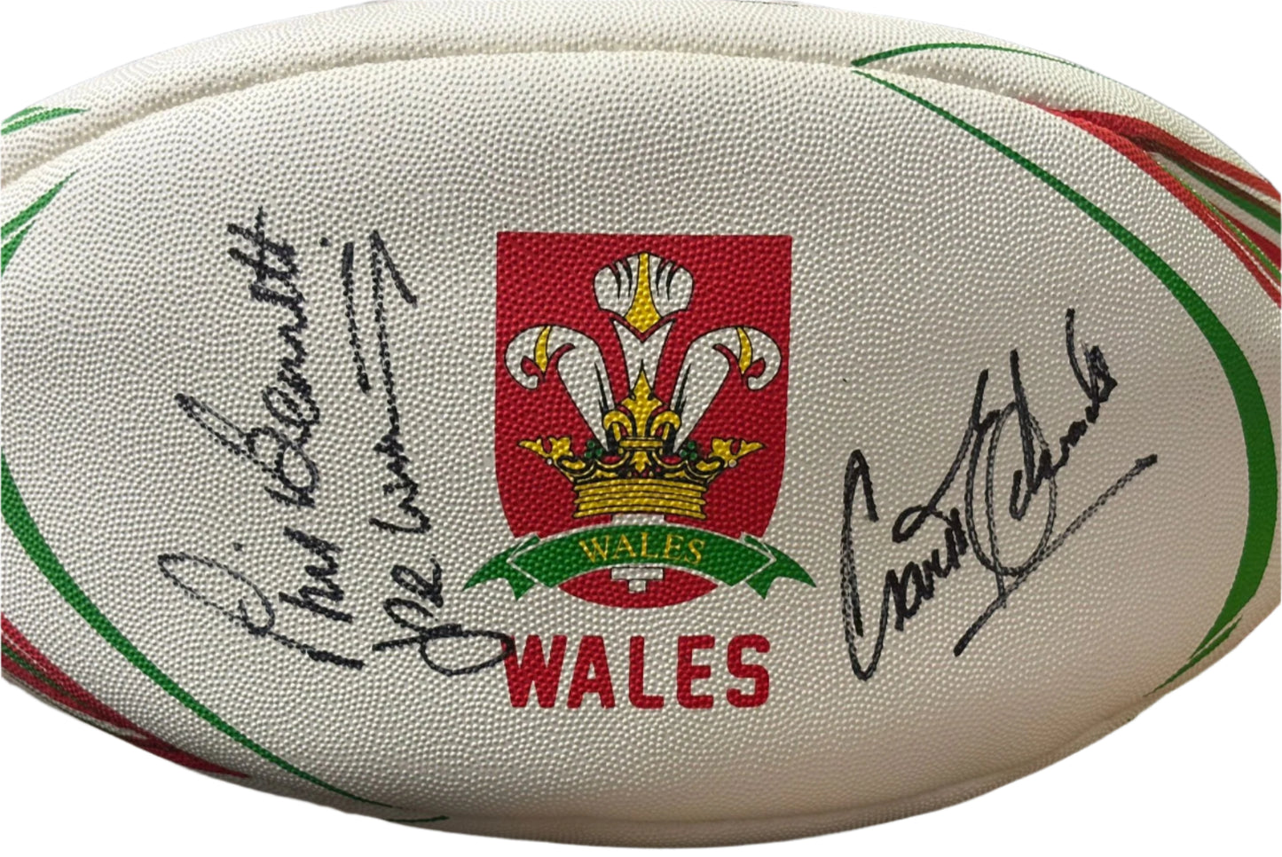 Welsh Rugby Legends Gareth Edwards, Phil Bennett & JPR Williams Signed Wales Full Size Rugby Ball + Cert