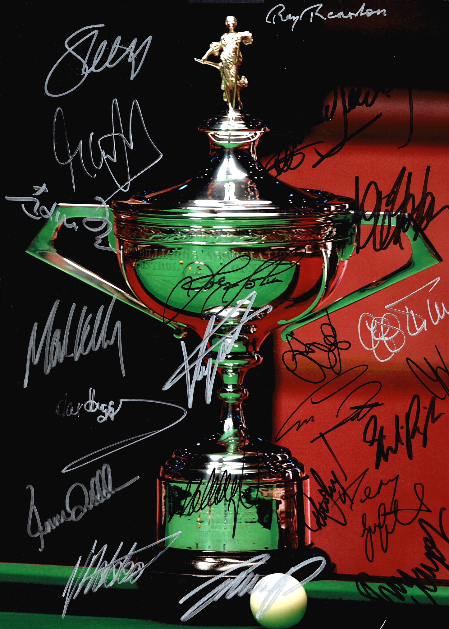 World Snooker Champions Trophy Signed Snooker Photo by 23 Champs In Person (inc Zhao) + Dealer COA