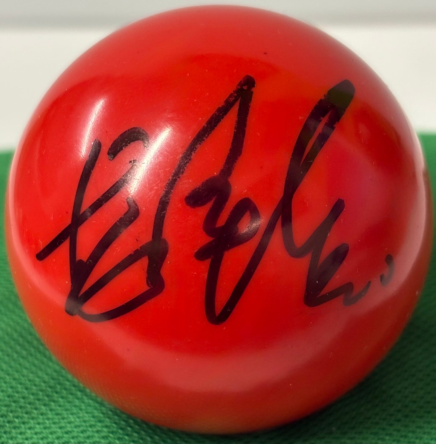 Chinese Snooker Player Long Zehuang Signed Red Snooker Ball + COA