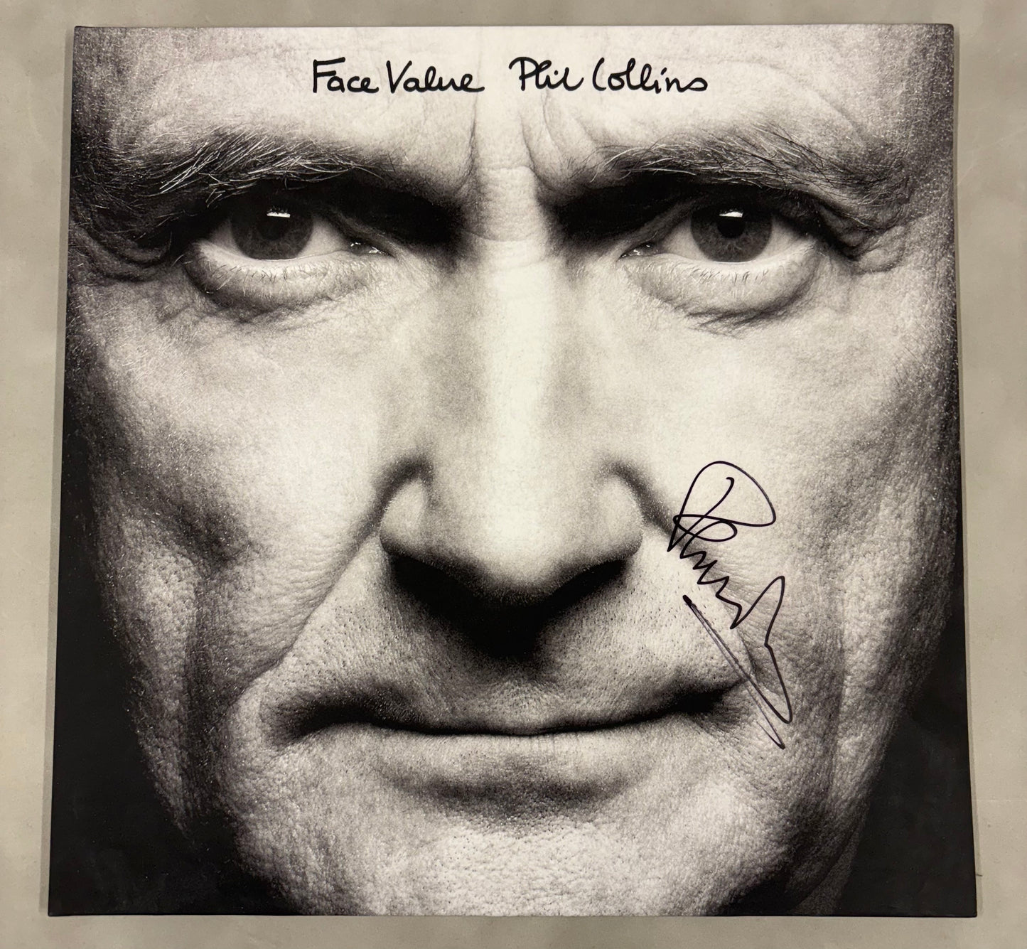 Phil Collins Signed Face Value 12'' Vinyl with COA
