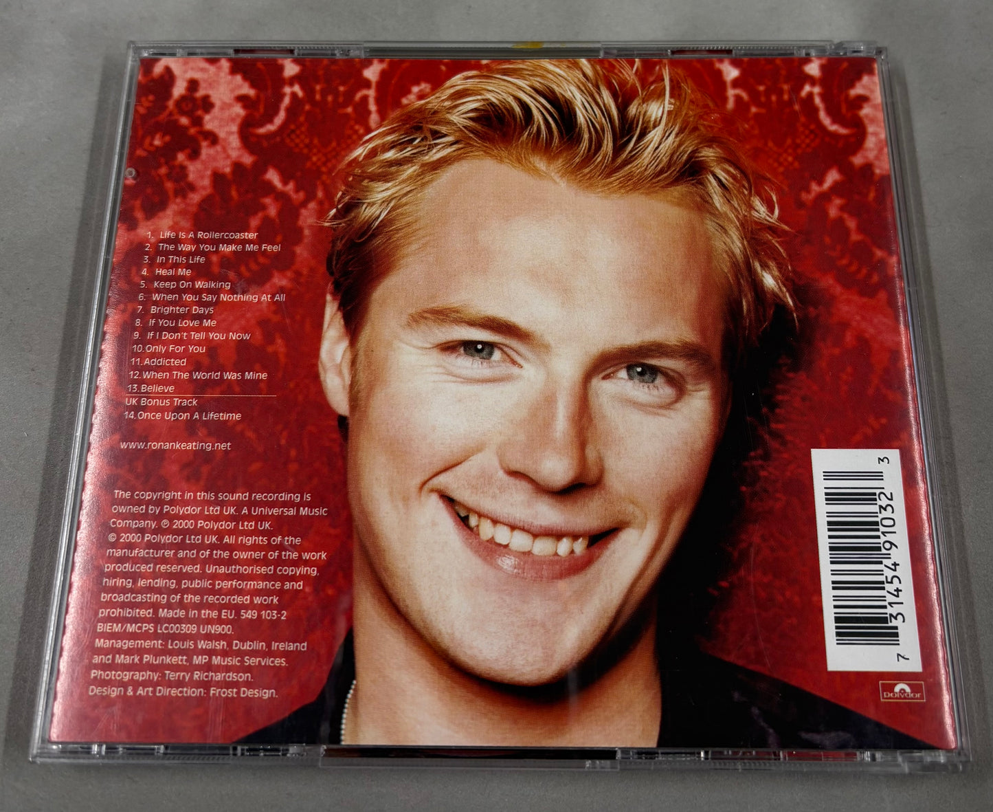 Ronan Keating 'Boyzone' Signed CD Cover 'Ronan' with COA