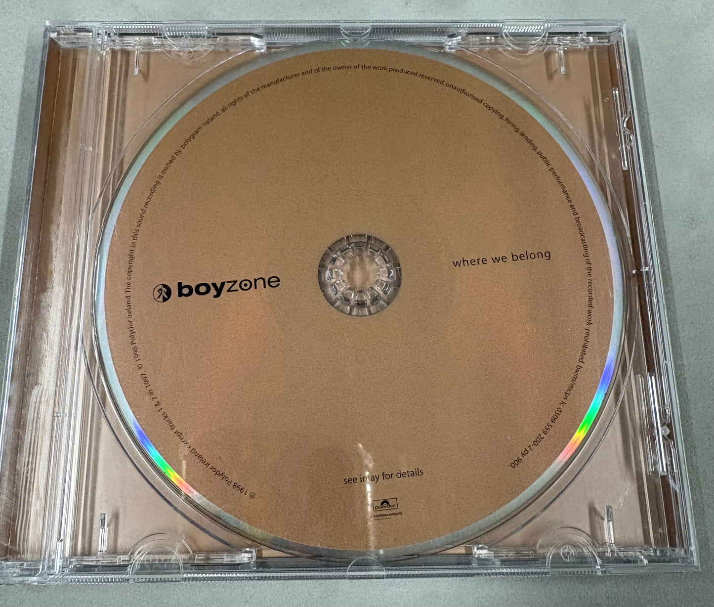 Ronan Keating 'Boyzone' Signed CD Cover 'Where We Belong' with COA