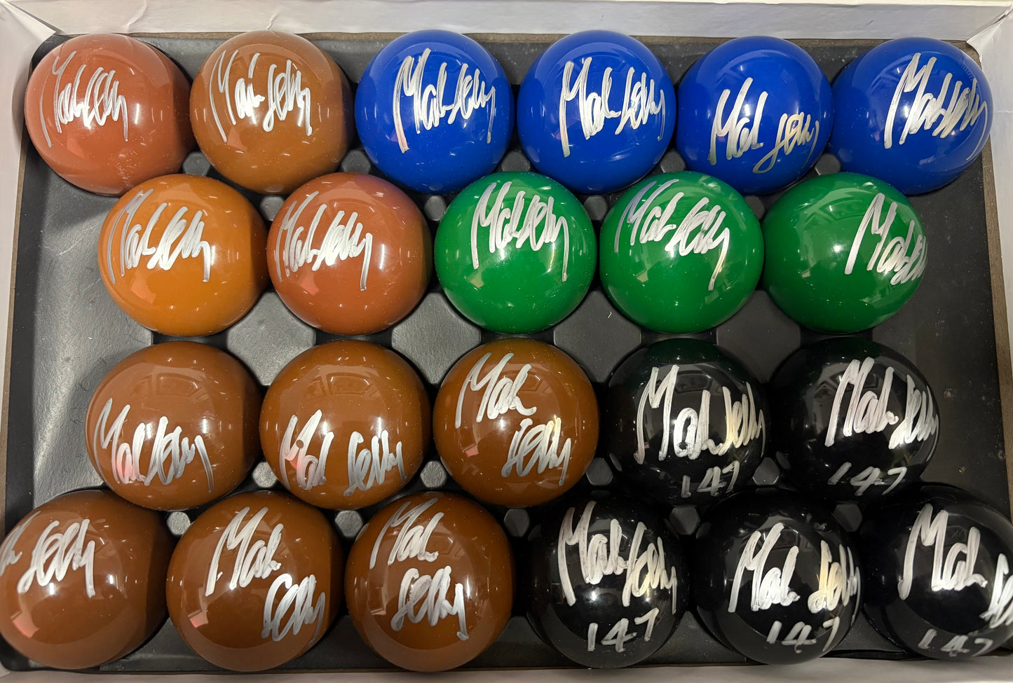 Mark Selby Signed 147 BLACK Snooker Ball + Dealer COA