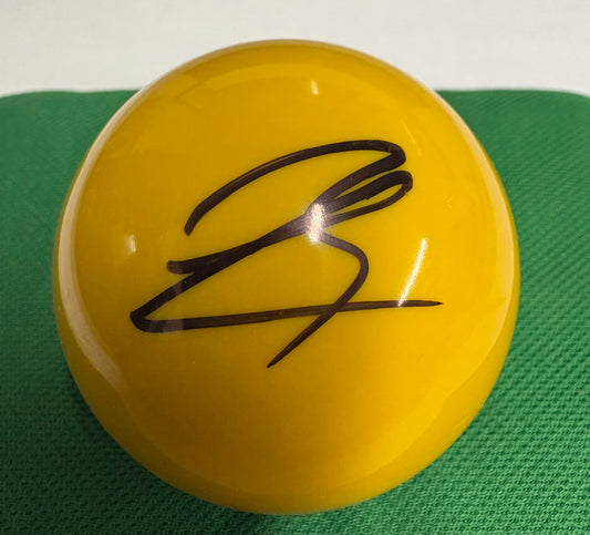 Luca Brecel Signed YELLOW Snooker Ball + Dealer COA