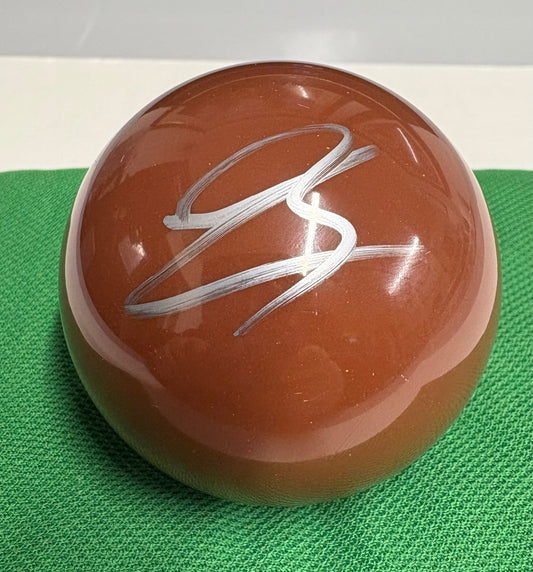 Luca Brecel Signed BROWN Snooker Ball + Dealer COA