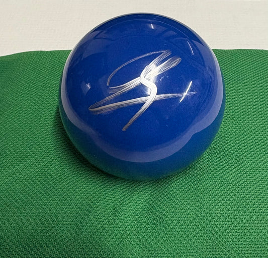 Luca Brecel Signed BLUE Snooker Ball + Dealer COA