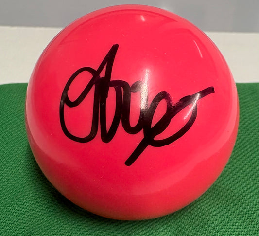 John Parrott Signed PINK Snooker Ball + Dealer COA