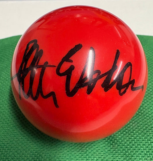 Peter Ebdon Signed 3/4 Size RED Snooker Ball + Dealer COA