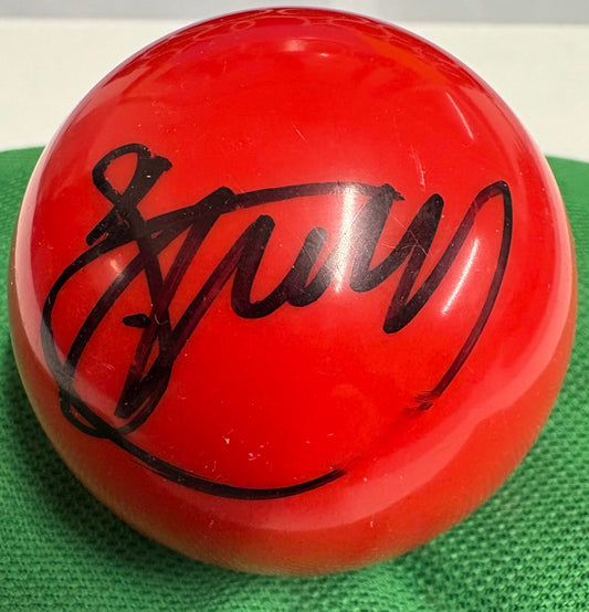 Stephen Hendry Signed 3/4 Size RED Snooker Ball + Dealer COA
