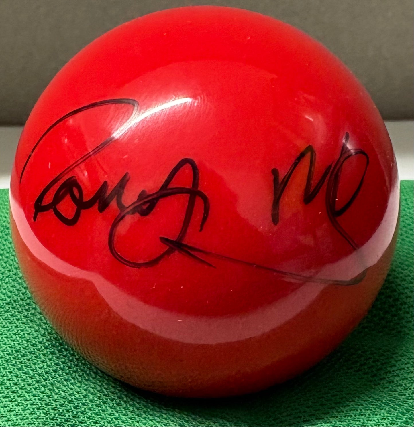 Rory Mcleod Signed RED Snooker Ball + Dealer COA