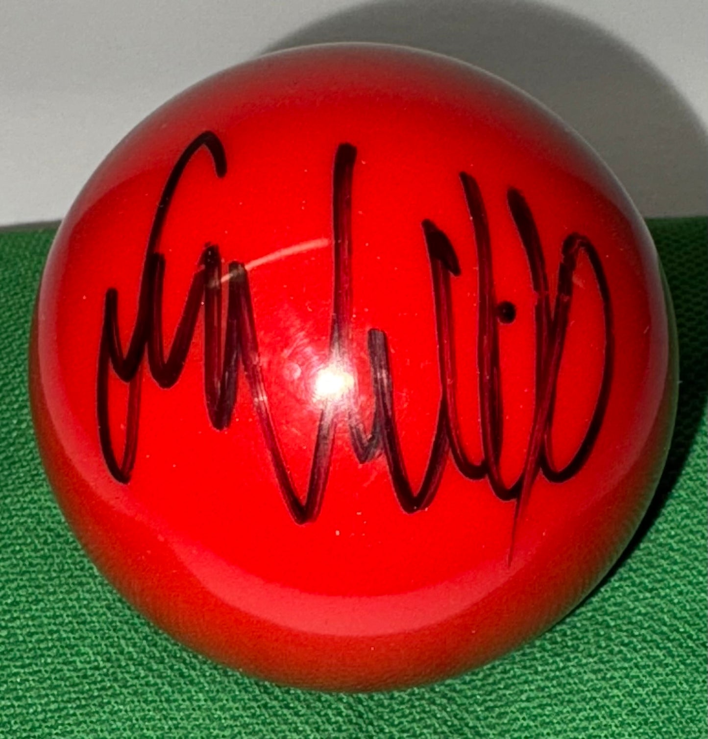 Jimmy White Signed RED Snooker Ball + Dealer COA