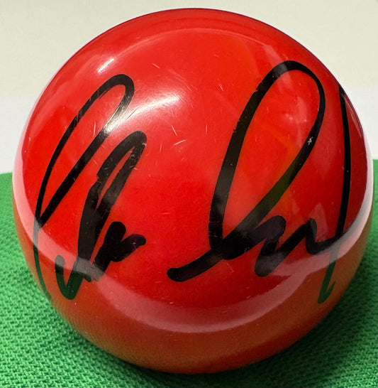 Peter Lines Signed RED Snooker Ball + Dealer COA