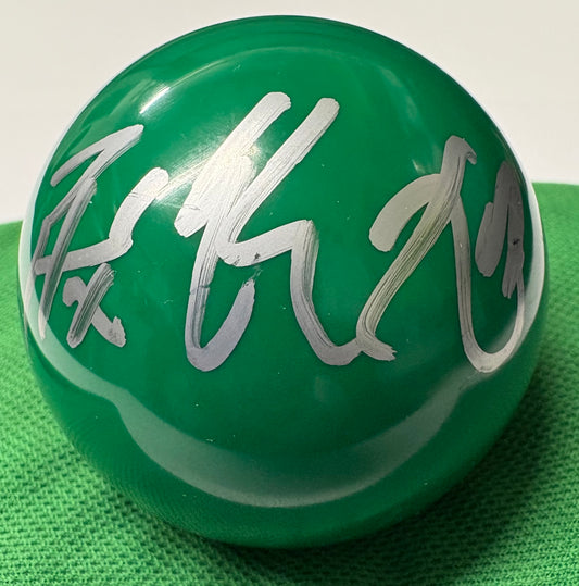 Pang Junxu Signed GREEN Snooker Ball + Dealer COA