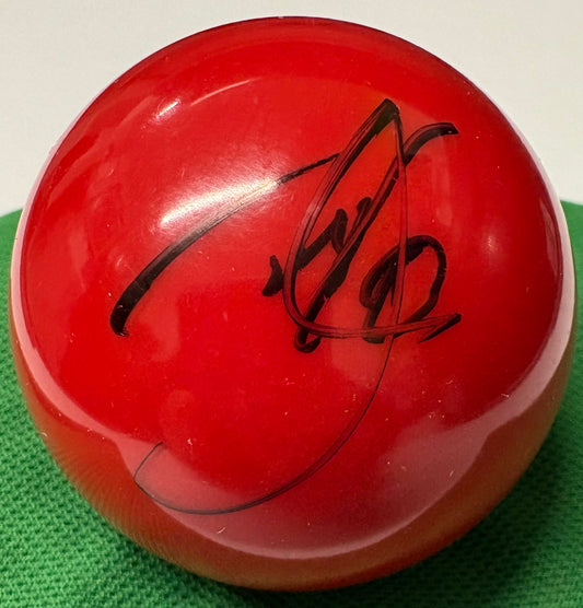 Mohamed Ibrahim Signed RED Snooker Ball + Dealer COA