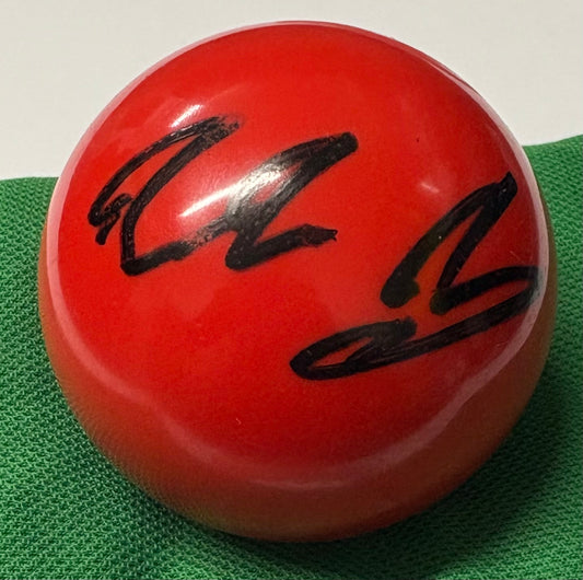 Jordan Brown Signed RED Snooker Ball + Dealer COA