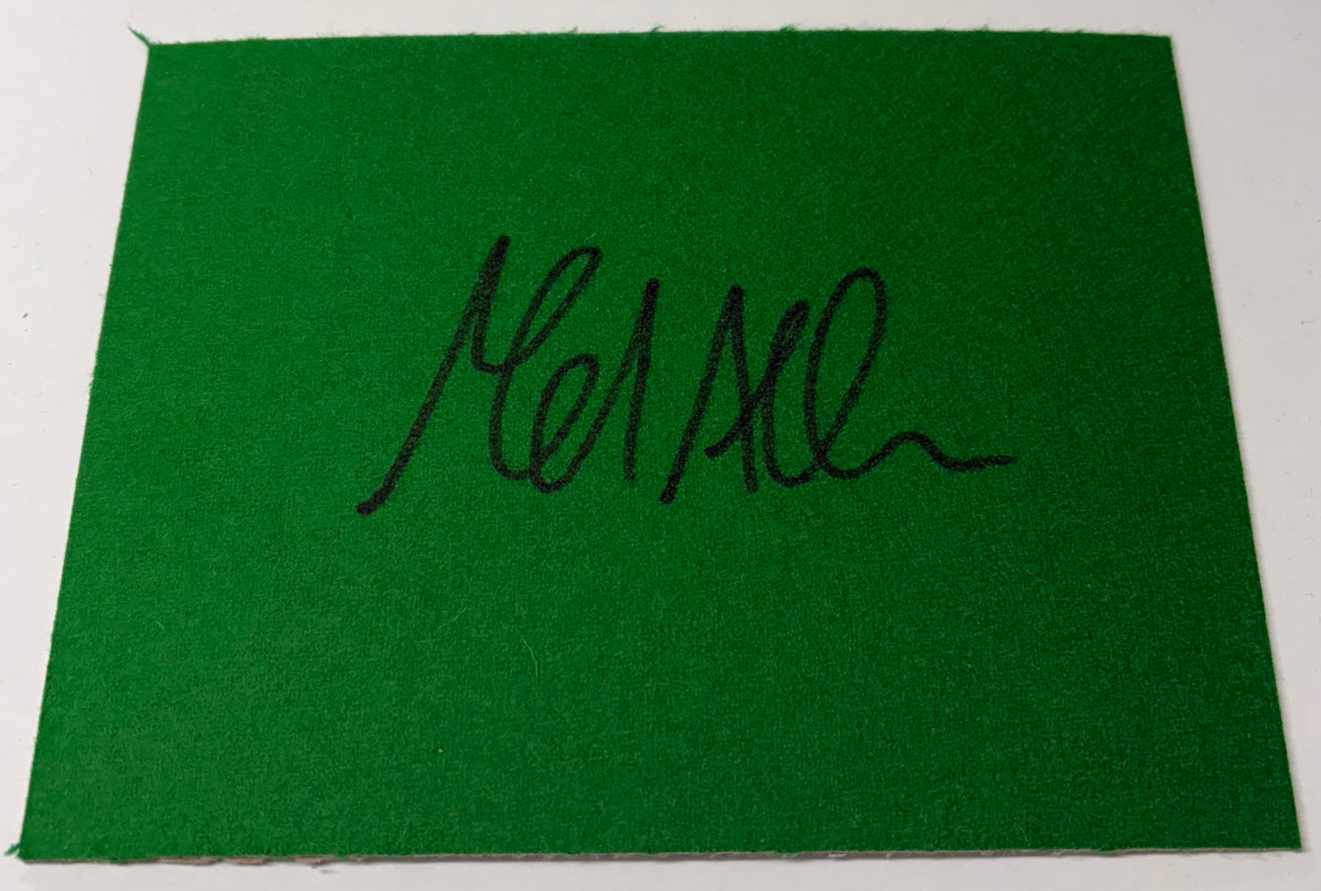 Mark Allen Signed Snooker Baize (8x6 inch approx) with COA